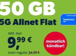 Freenet: Monatlich kündbare 50 GByte 5G-Volumen für 9,99 Euro