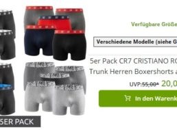 Outlet46: 5er-Pack Boxershorts von CR7 für 20 Euro