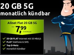 Crash: Monatlich kündbare Flat mit 20 GByte 5G-Daten für 7,99 Euro