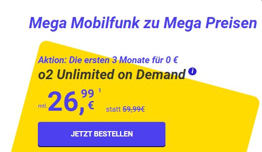 Mega SIM: Monatliche kündbare Datenflats mit hohem Volumen ab 16,99 Euro