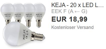 Ebay: 20er-Pack LED-Birnen für 18,99 Euro