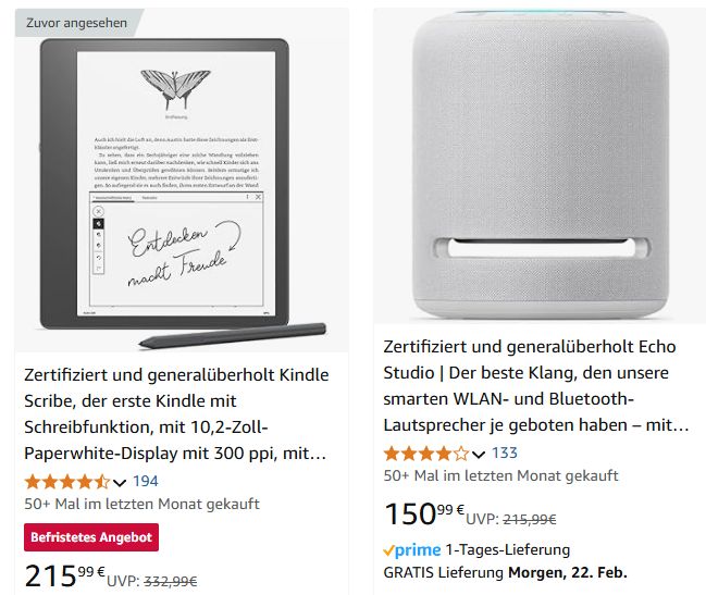 Kinde Scribe: Generalüberholt zum Bestpreis von 215,99 Euro