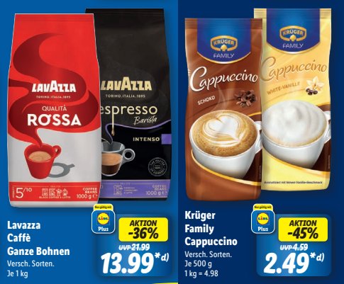 Lidl Plus: "Lavazza Intenso" für 13,99 Euro