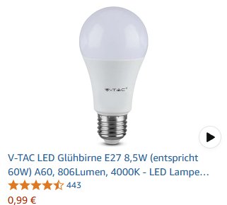 Amazon Prime: LED-Birnen für 99 Cent frei Haus