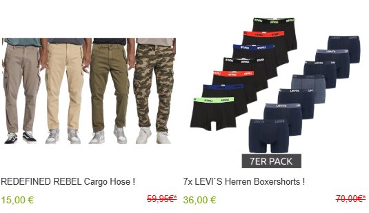 Levi's: Boxershorts im 7er-Pack für 36 Euro