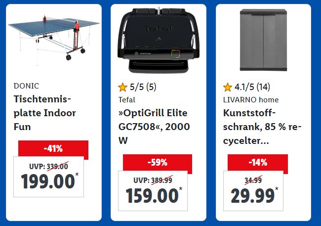 Lidl: Tefal Optigrill mit Automatikprogrammen für 159 Euro