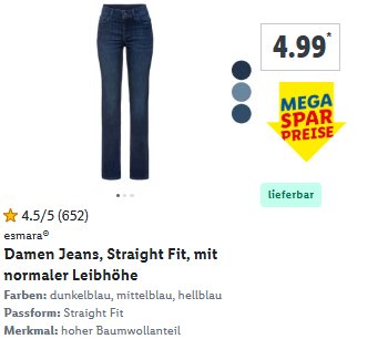 Lidl: Mega Sale mit Jeans ab 4,99 Euro