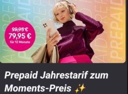 Telekom-Netz: Prepaid-Jahrestarif mit 8 GByte / Monat für 79,95 Euro