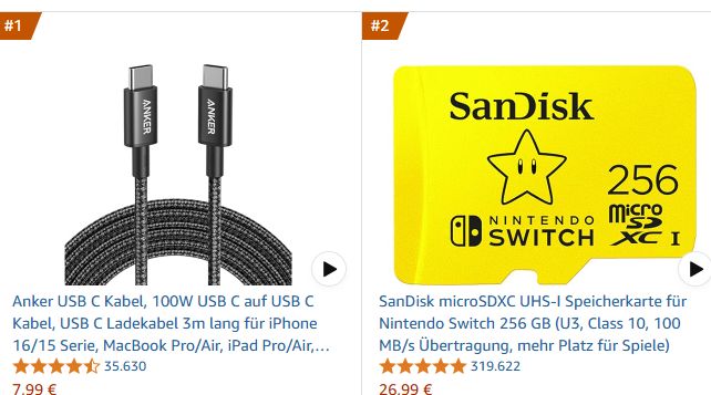 Amazon: USB-C-Kabel mit 3 Meter Länge und 100 Watt für 7,99 Euro