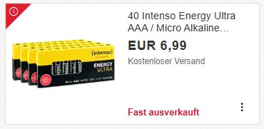 Ebay: AAA-Batterien im 40er-Pack für 6,99 Euro frei Haus