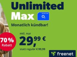 Monatlich kündbar: Unlimitierter Datentarif mit 300 Mbit/s für 29,99 Euro