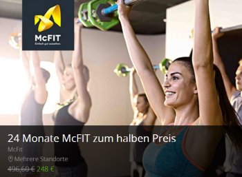 McFit: 24 Monate Mitgliedschaft mit automatischem Ende zum halben Preis