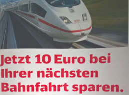 Deutsche Bahn: 10 Euro Gutschein für die nächste Bahnfahrt