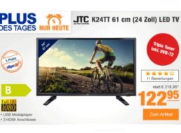 Plus: LED-TV JTC K24TT mit Triple-Tuner, DVB-T2 und Full HD für 122,95 Euro