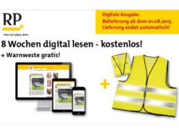 Gratis: Warnweste zum Probeabo der Rheinischen Post mit automatischem Ende