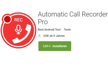 Gratis: App "Automatic Call Recorder Pro" für 0 statt 3,89 Euro