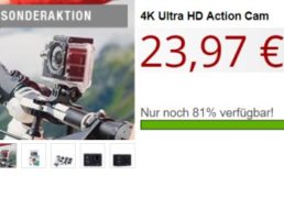 Druckerzubehoer.de: 4K-Actioncam für 27,94 Euro mit Versand