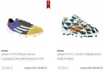 Adidas: Fußballschuhe ab 19,46 Euro frei Haus