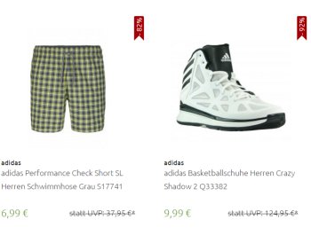 Adidas: Sale mit Artikeln ab 4,99 Euro frei Haus