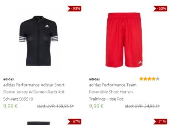 Adidas: Sale bei Outlet46 mit Artikeln ab 9,99 Euro frei Haus