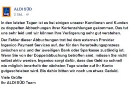 Bestätigt: Doppel-Abbuchungen bei Aldi-Süd – Kunden erhalten Geld zurück