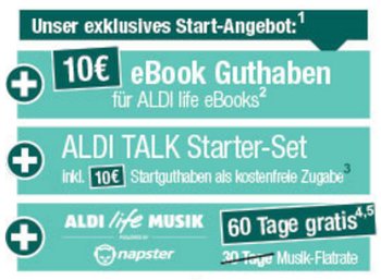 Aldi Life eBook: Start am 20. Oktober mit 3G-Tablet Medion E6912 für 129 Euro