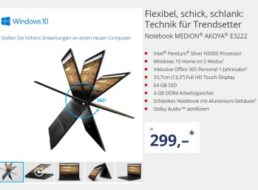 Aldi: Nikolaus-Notebook Medion Akoya E3222 für 299 Euro