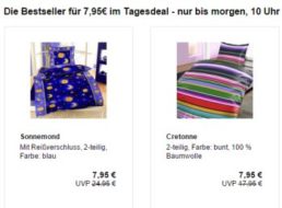 Allyouneed: Bettwäsche für 7,95 Euro frei Haus