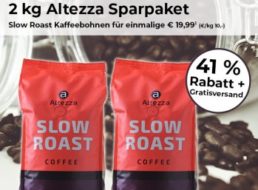 Kaffeevorteil: Zwei Kilo Altezza-Bohnen für 19,99 Euro frei Haus