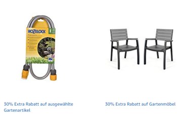 Amazon: 30 Prozent Rabatt auf ausgewählte Gartenartikel und -möbel 