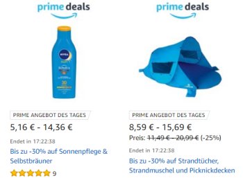 Amazon: Strand-Schnäppchen und Getränke für einen Tag reduziert