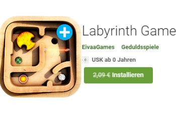 Gratis: Labyrinth-Game bei Google Play zum Nulltarif statt 2,09 Euro