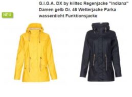 Anndora: Gut bewertete Regenjacke G.I.G.A. by Killtec für 49,95 Euro frei Haus