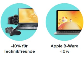 Ebay: B-Ware von Apple und anderen Herstellern nochmals 10 Prozent billiger im Angebot