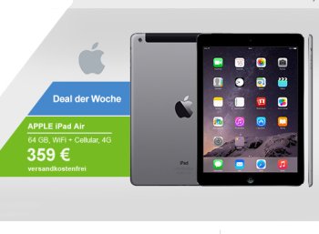 Allyouneed: iPad Air Wi-Fi & 4G mit 64 GByte für 323,10 Euro