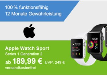 Allyouneed: Apple Watch Sport als B-Ware für 189 Euro