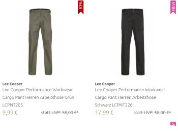 Outlet46: Arbeitshosen von Lee Cooper ab 9,99 Euro frei Haus