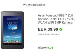 Asus: Fonepad ME372CG mit 3G und WLAN für 39,90 Euro als B-Ware bei Ebay