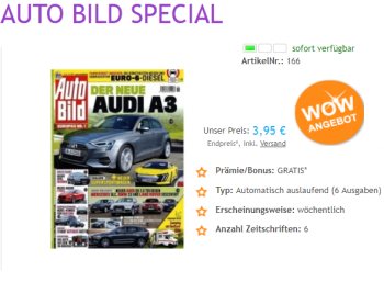 Auto Bild: 6 Ausgaben mit automatischem Abo-Ende für 3,95 Euro