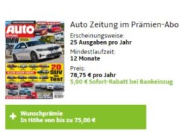 "Auto Zeitung": Jahresabo für 73,75 Euro mit Gutschein über 75 Euro