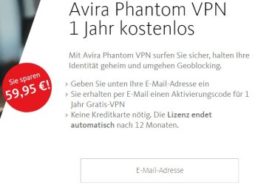 Gratis: "Avira Phantom VPN Pro" im Wert von 60 Euro zum Nulltarif