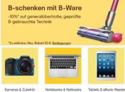 Ebay: B-Ware-Notebooks mit Gutschein nochmals zehn Prozent günstiger