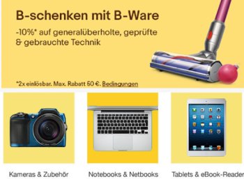 Ebay: B-Ware-Notebooks mit Gutschein nochmals zehn Prozent günstiger