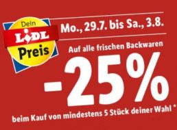 Lidl: 25 Prozent Rabatt auf frische Backwaren bis Samstag