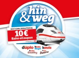 Gratis: Bahn-Coupon über 10 Euro in Aktionspackungen von Ferrero