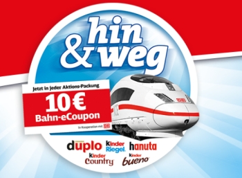 Gratis: Bahn-Coupon über 10 Euro in Aktionspackungen von Ferrero