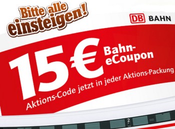 Bahn-Gutschein über 15 Euro via Toffifee