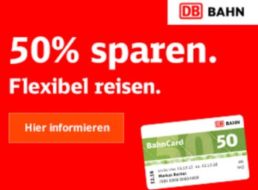 Deutsche Bahn: BahnCard verbilligt sich am 1. Februar um rund zehn