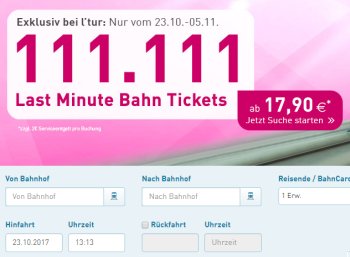 l'tur: Bahntickets ab 17,90 Euro plus zwei Euro Gebühr