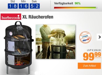 Plus: "Barbecook XL Räucherofen" mit Grillfunktion für 99,99 Euro